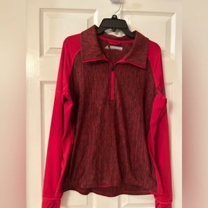 Adidas Climalite‎ Womens Red/Blk Half Zip Pullover Jacket Size XL